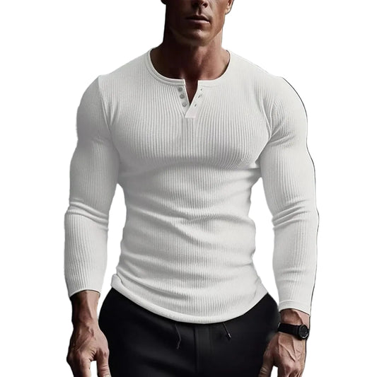 Herrskjorta Henley Slim Fit Modern Design 0