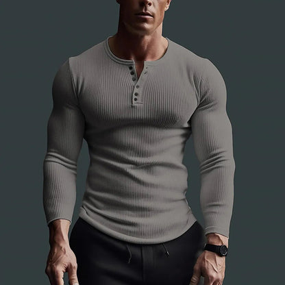 Herrskjorta Henley Slim Fit Modern Design 3
