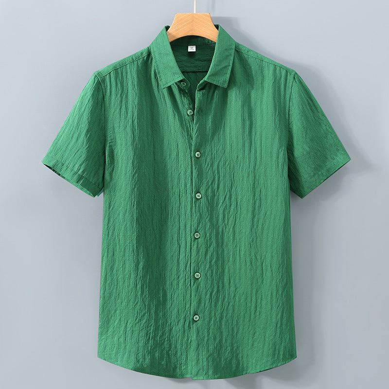 Herrskjorta Kortärmad Casual Stil Med Punktkrage 1