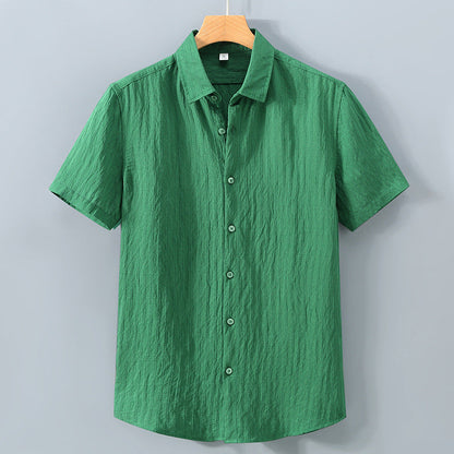 Herrskjorta Kortärmad Casual Stil Med Punktkrage 1