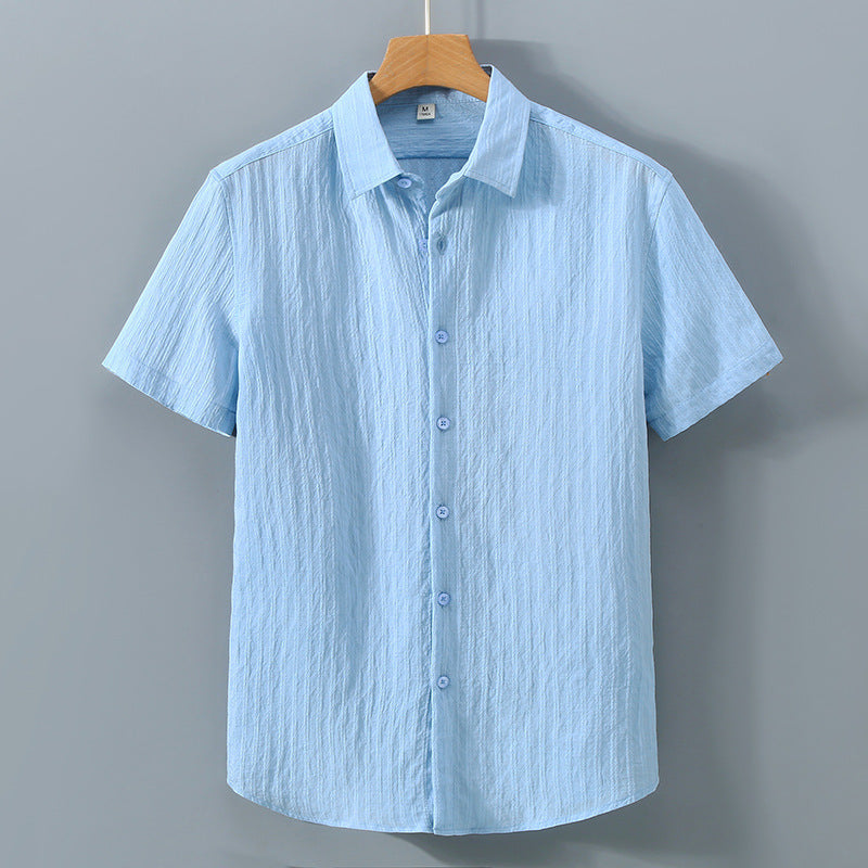 Herrskjorta Kortärmad Casual Stil Med Punktkrage 3
