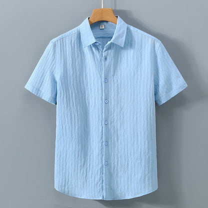Herrskjorta Kortärmad Casual Stil Med Punktkrage 3