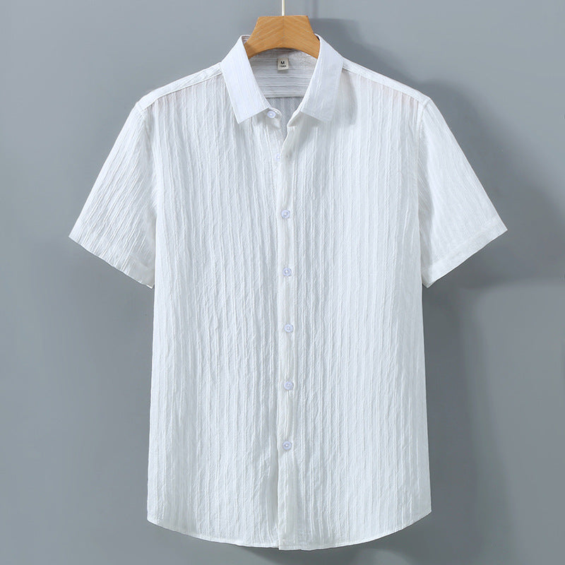 Herrskjorta Kortärmad Casual Stil Med Punktkrage 5