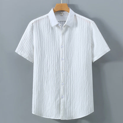 Herrskjorta Kortärmad Casual Stil Med Punktkrage 5