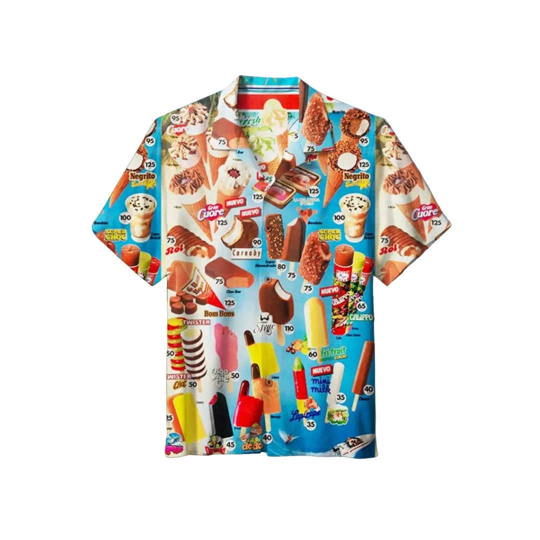 Herrskjorta Kortärmad Med Glassmotiv 0