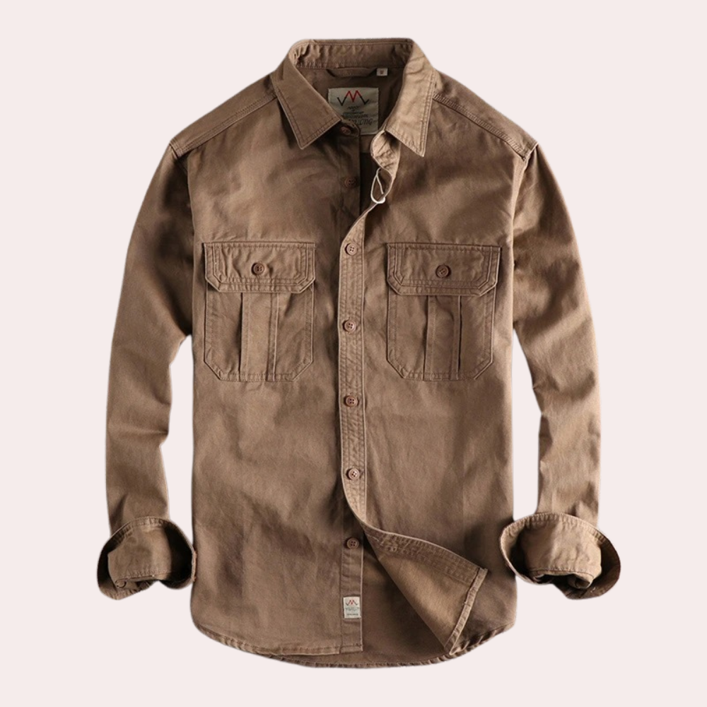 Herrskjorta Långärmad Casual Stil 1