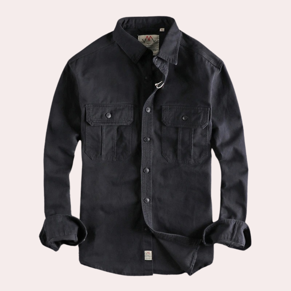 Herrskjorta Långärmad Casual Stil 4