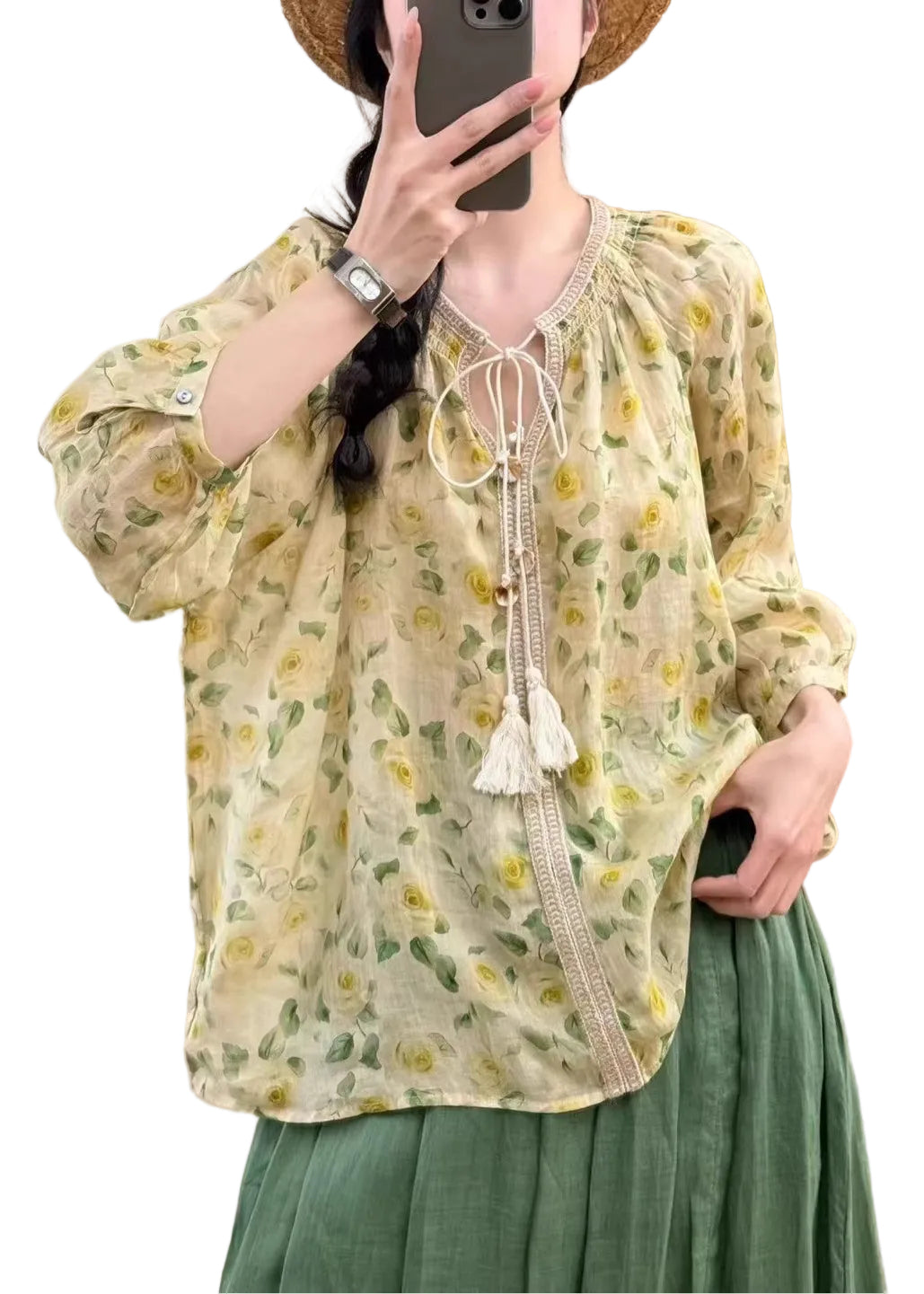 Herrskjorta Oversized med Tryck för Avslappnad Stil 0