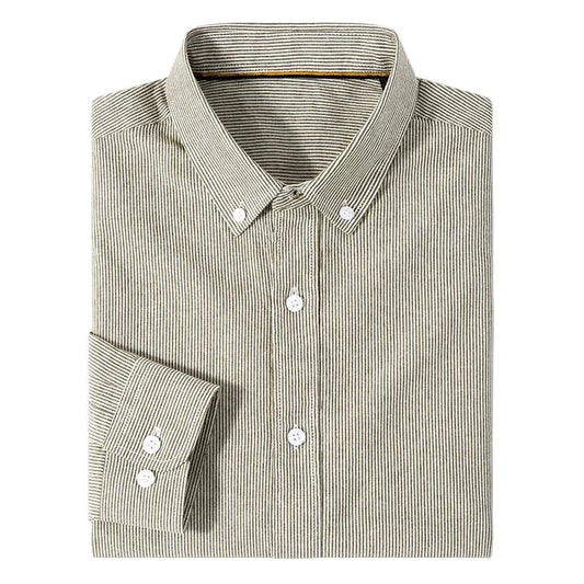 Herrskjorta Oxford Slim Fit Med Tunna Ränder 0