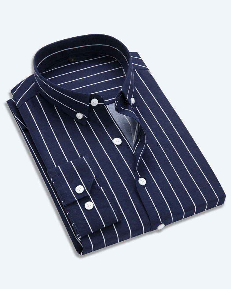 Herrskjorta Randig Business Stil Modern 4
