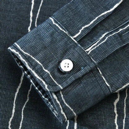Herrskjorta Randigt Mönster Modern Stil 2