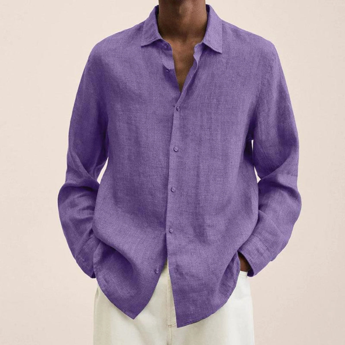 Herrskjorta Slim-fit Klassisk Stil 10