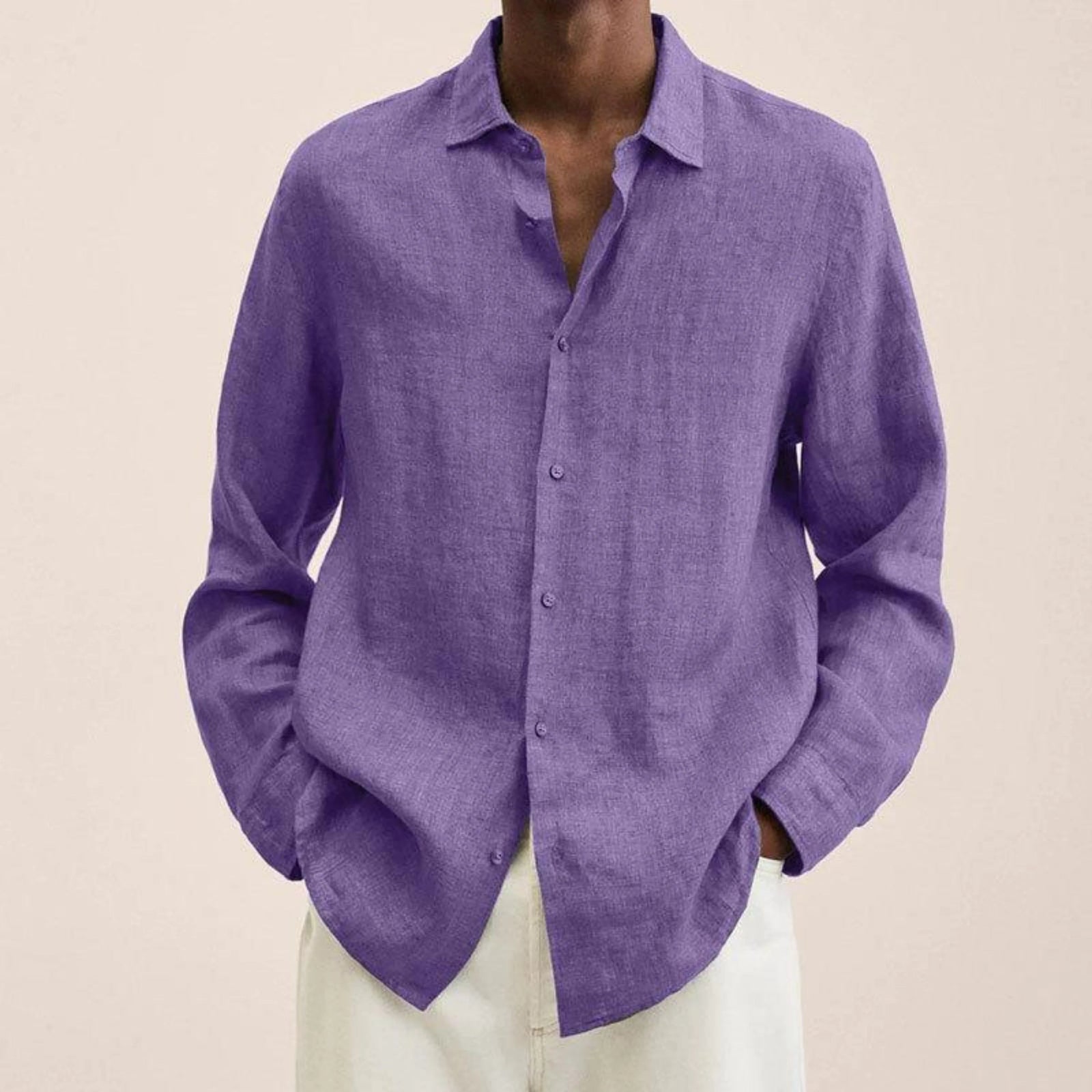 Herrskjorta Slim-fit Klassisk Stil 10