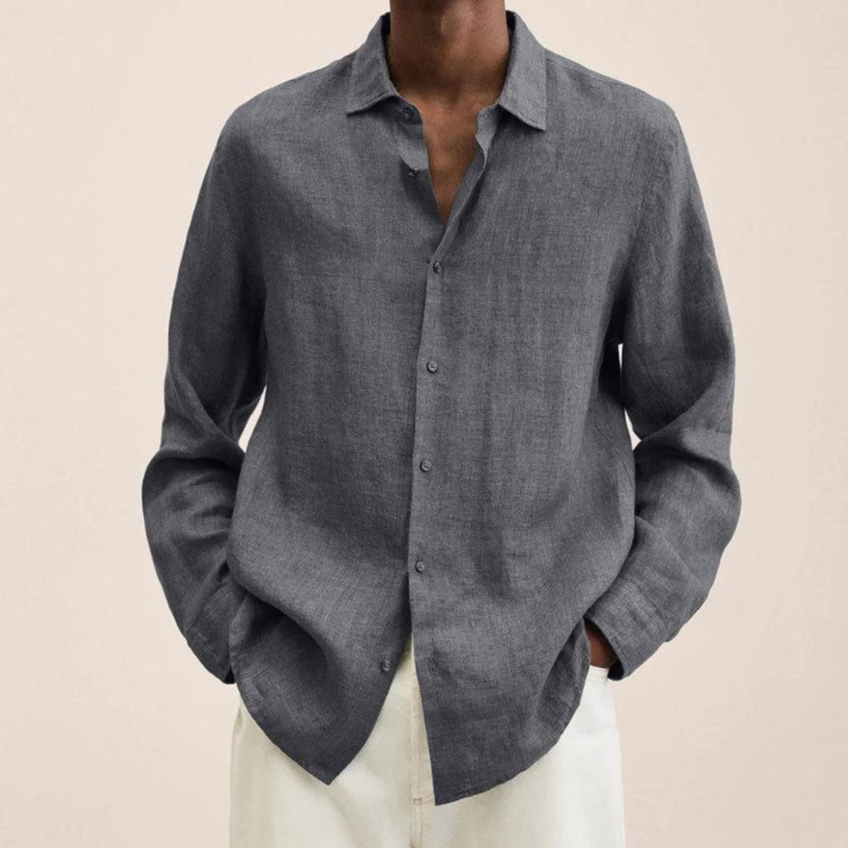 Herrskjorta Slim-fit Klassisk Stil 11