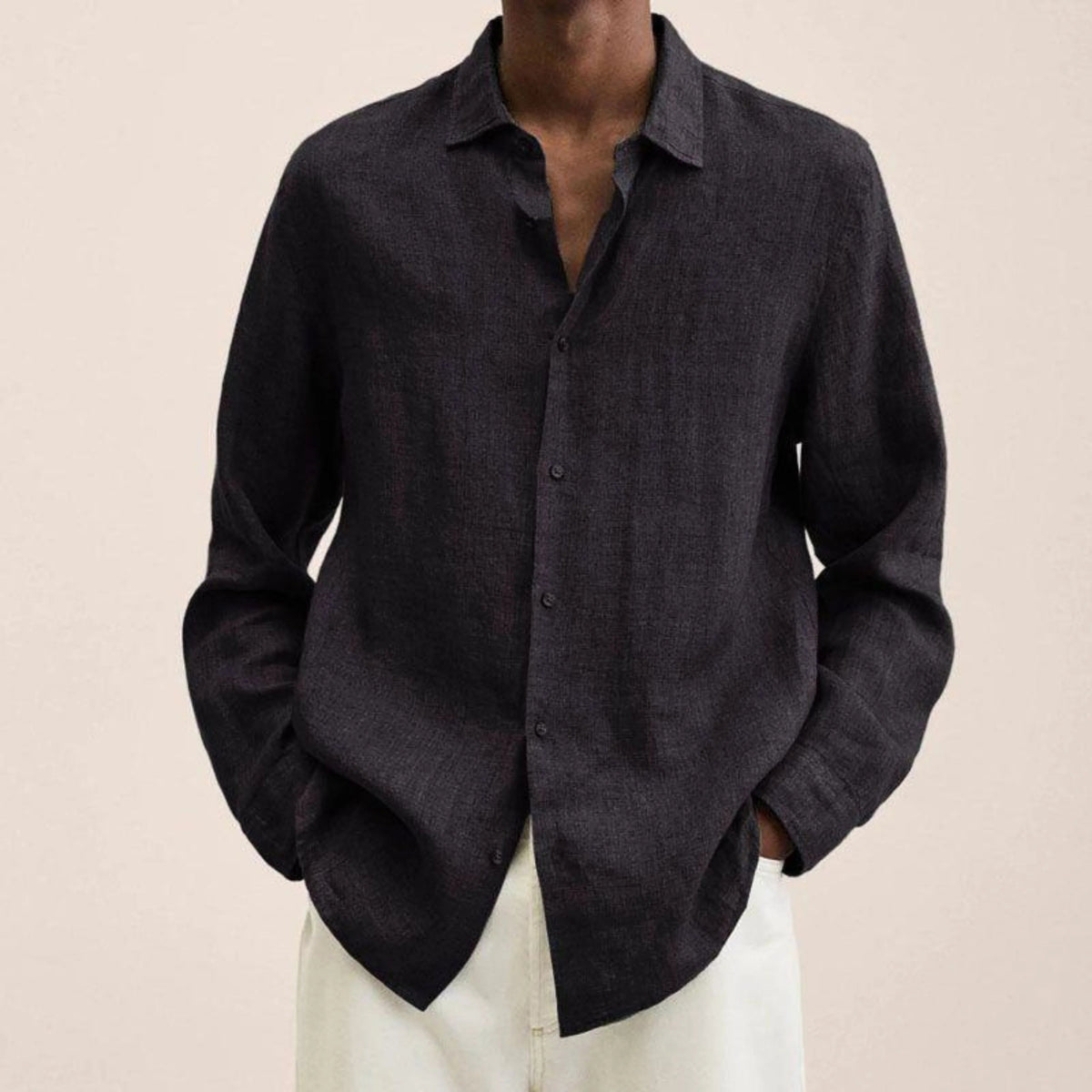 Herrskjorta Slim-fit Klassisk Stil 2