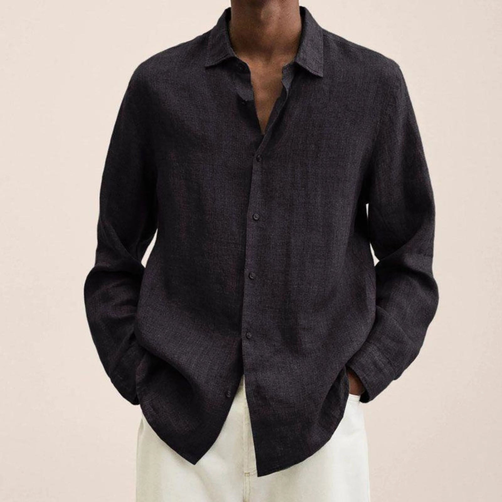 Herrskjorta Slim-fit Klassisk Stil 2