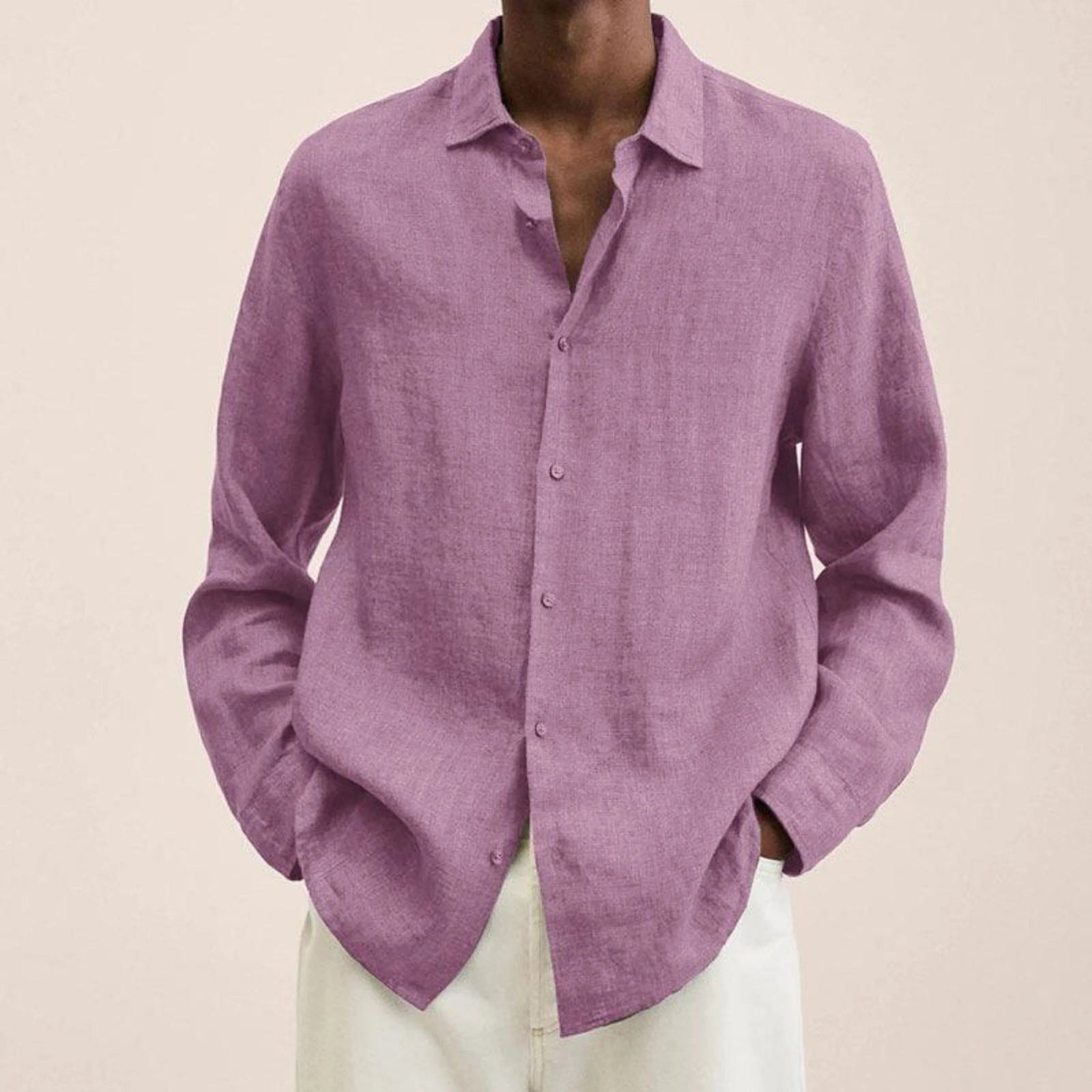 Herrskjorta Slim-fit Klassisk Stil 3
