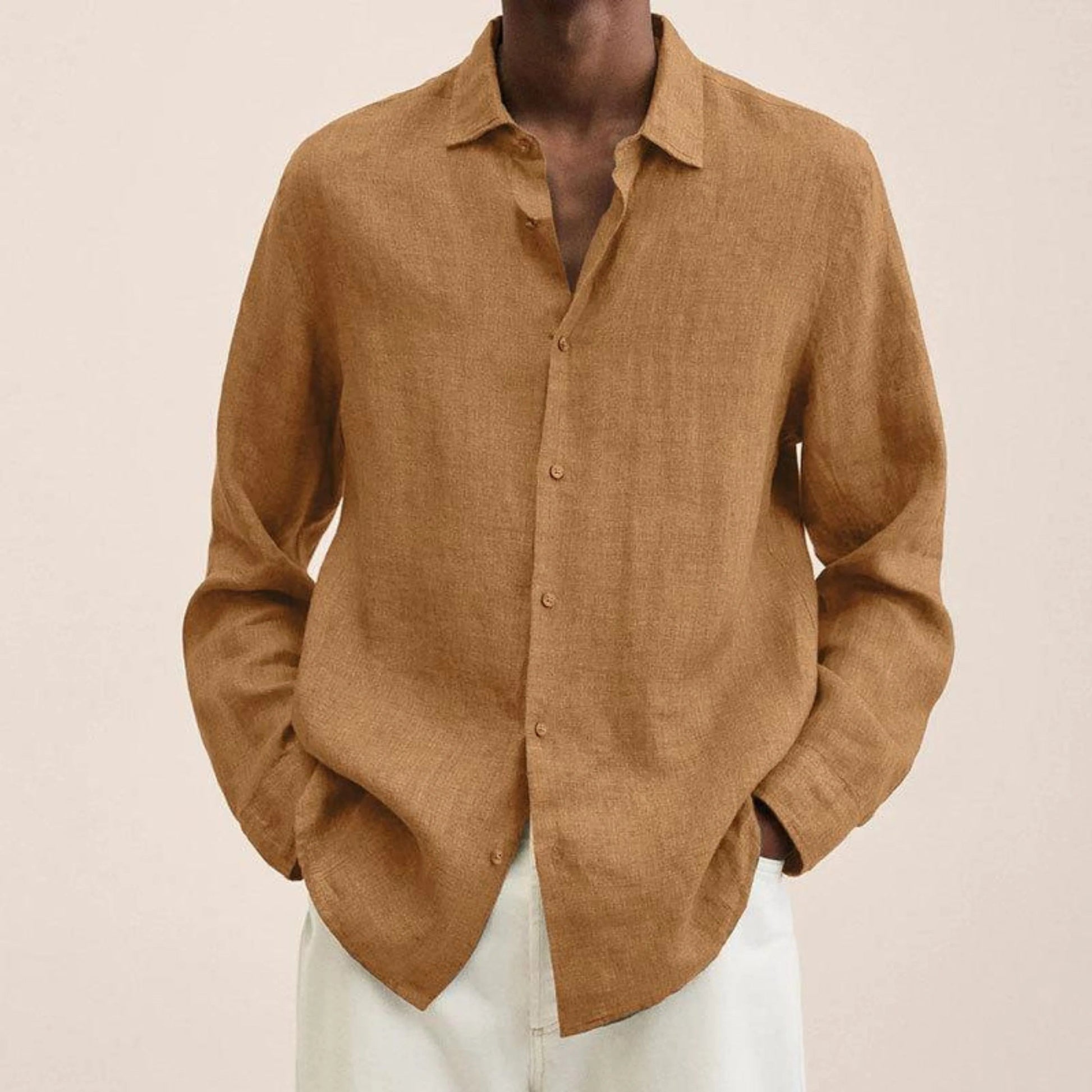 Herrskjorta Slim-fit Klassisk Stil 4