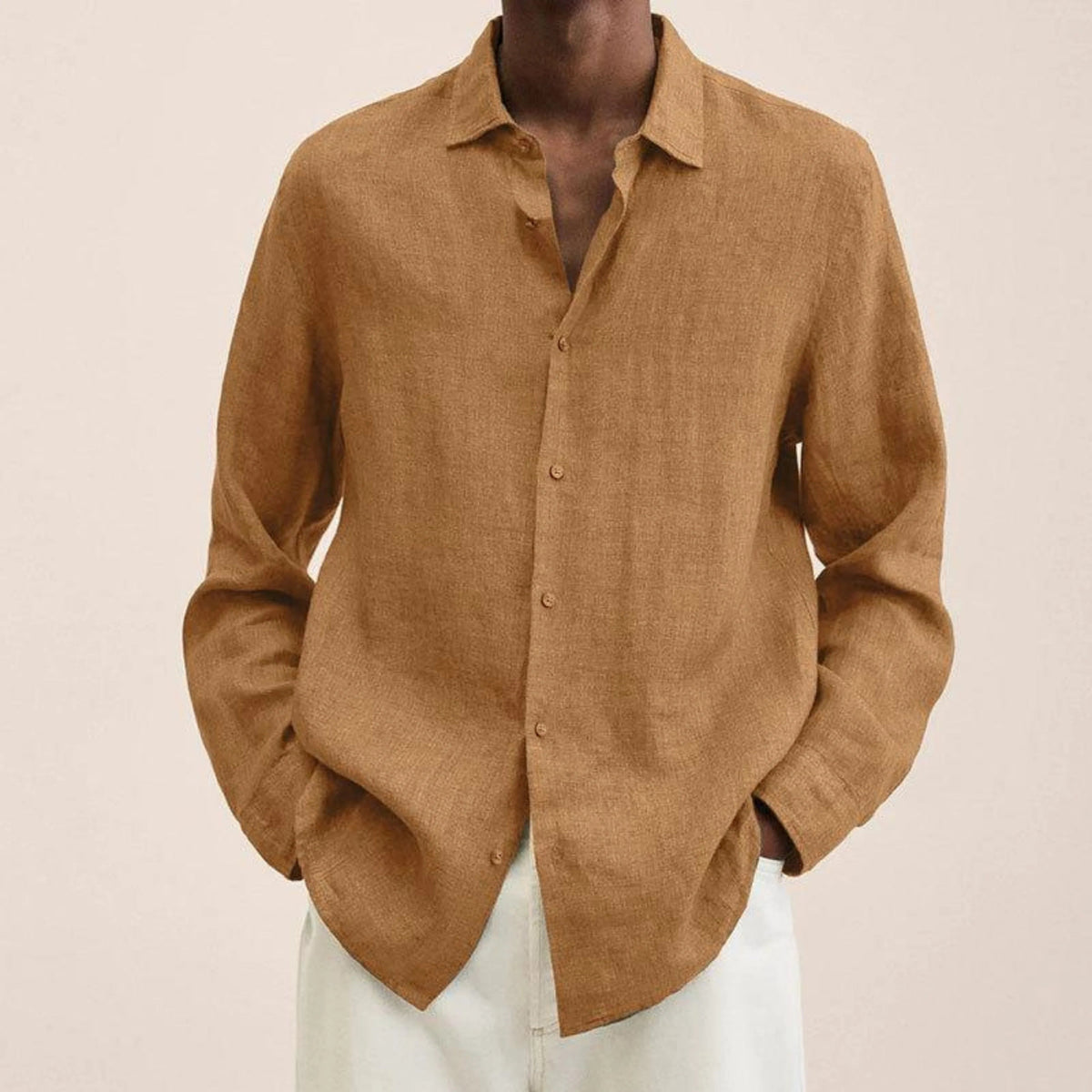 Herrskjorta Slim-fit Klassisk Stil 4