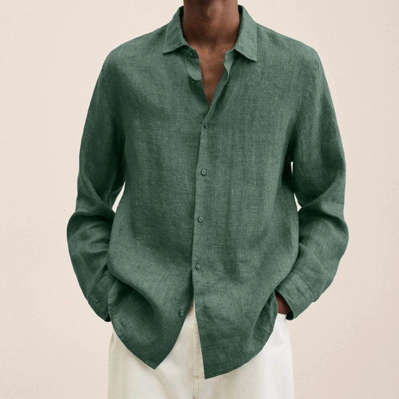 Herrskjorta Slim-fit Klassisk Stil 8