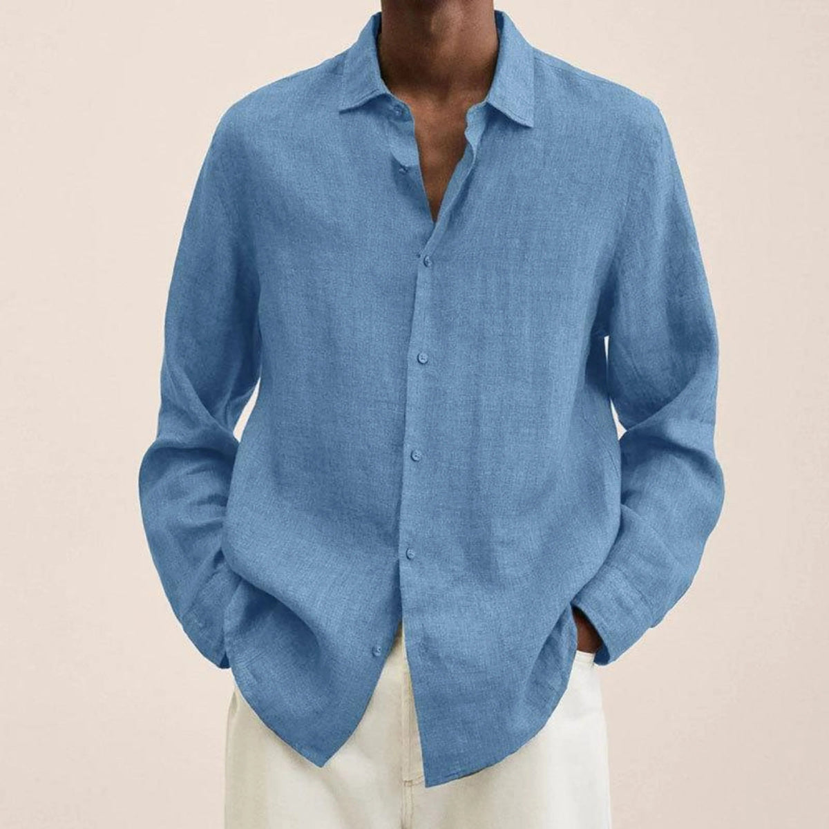 Herrskjorta Slim-fit Klassisk Stil 9