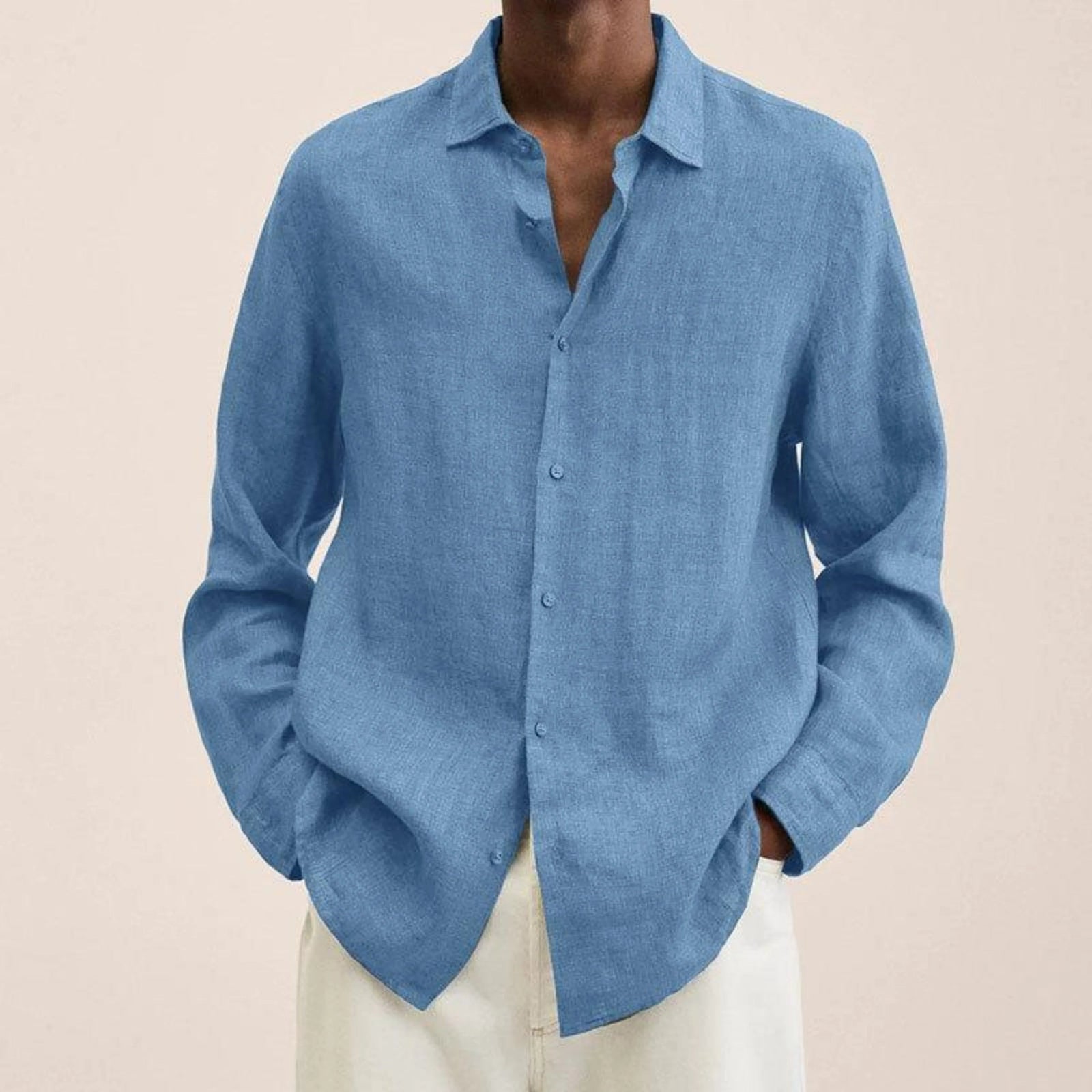 Herrskjorta Slim-fit Klassisk Stil 9