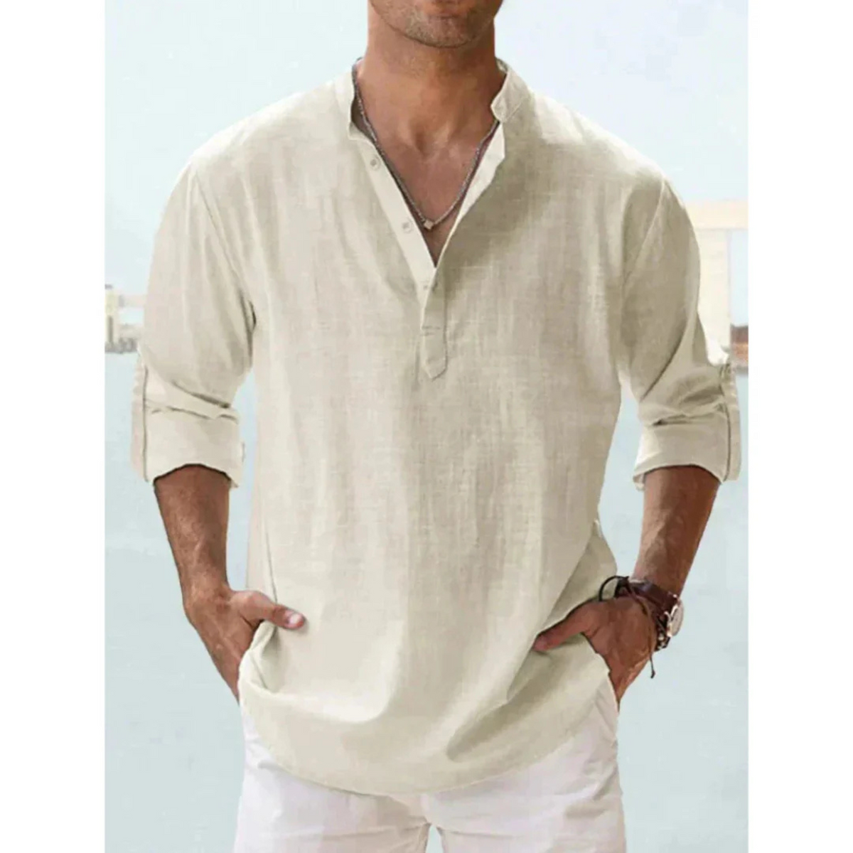 Herrskjorta Slim Fit Klassisk Stil 9