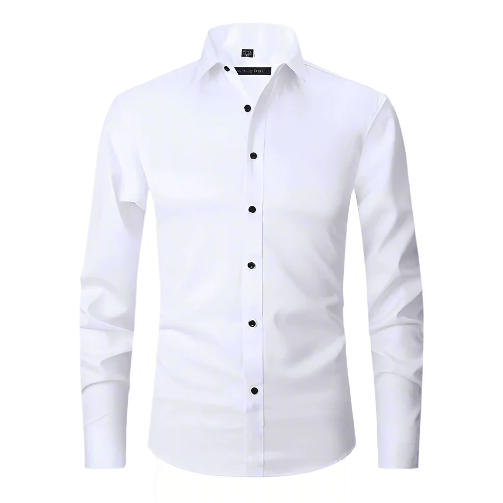 Herrskjorta Smart Casual Stretch Slim Fit Tyg 3
