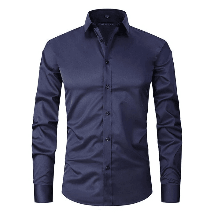 Herrskjorta Smart Casual Stretch Slim Fit Tyg 7