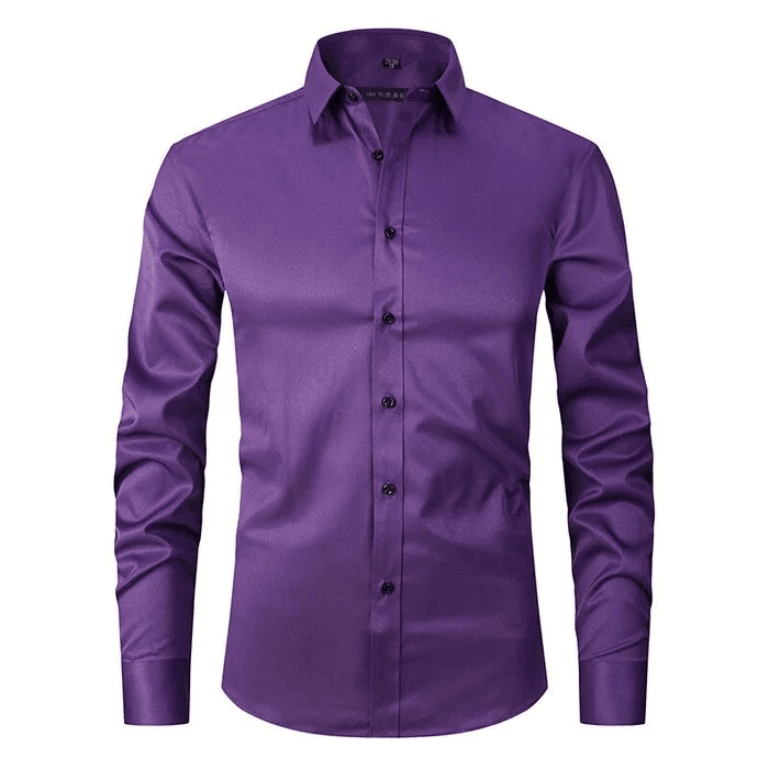 Herrskjorta Smart Casual Stretch Slim Fit Tyg 8
