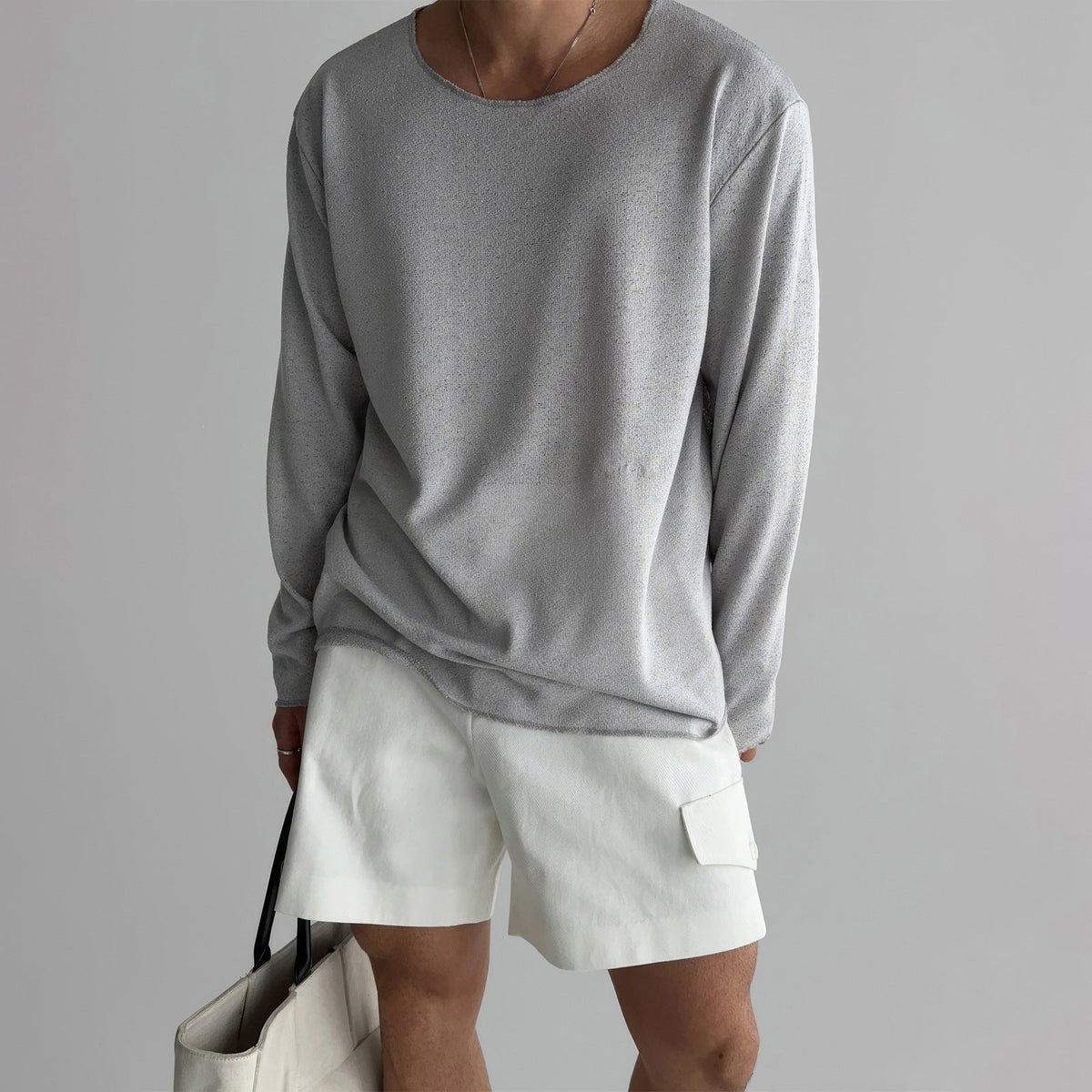 Herrskjorta Stickad Casual Stil 1