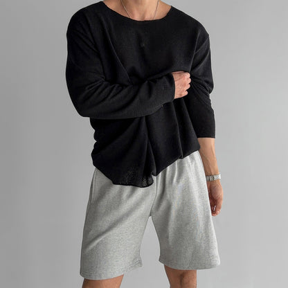 Herrskjorta Stickad Casual Stil 2