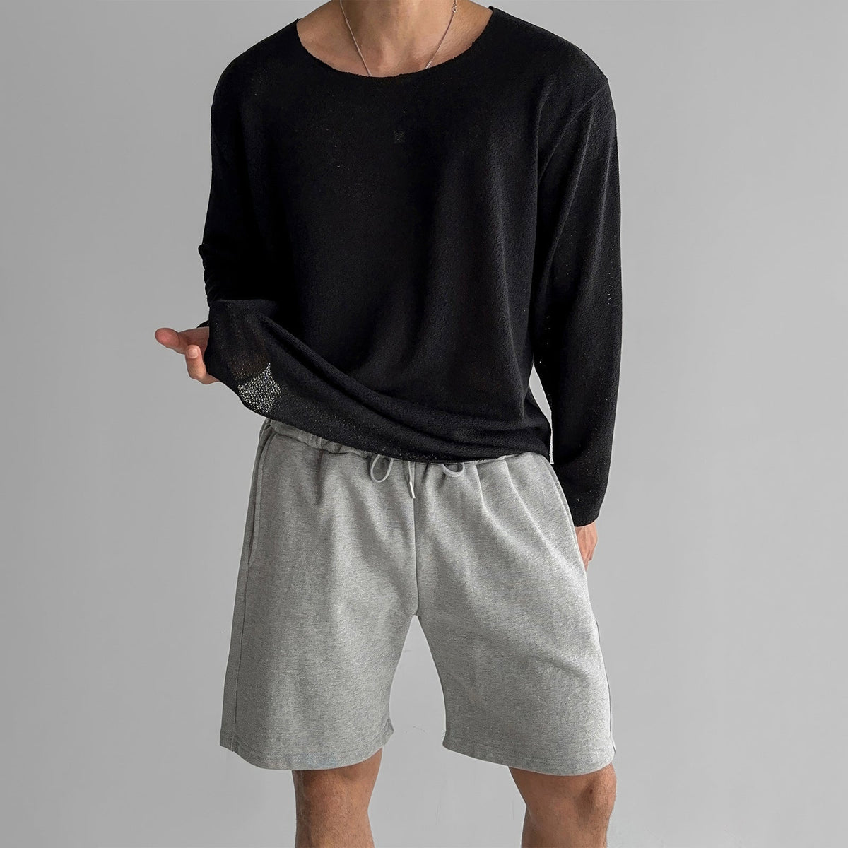 Herrskjorta Stickad Casual Stil 6