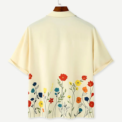 Herrskjorta med Krage Blommig Sommarstil 1