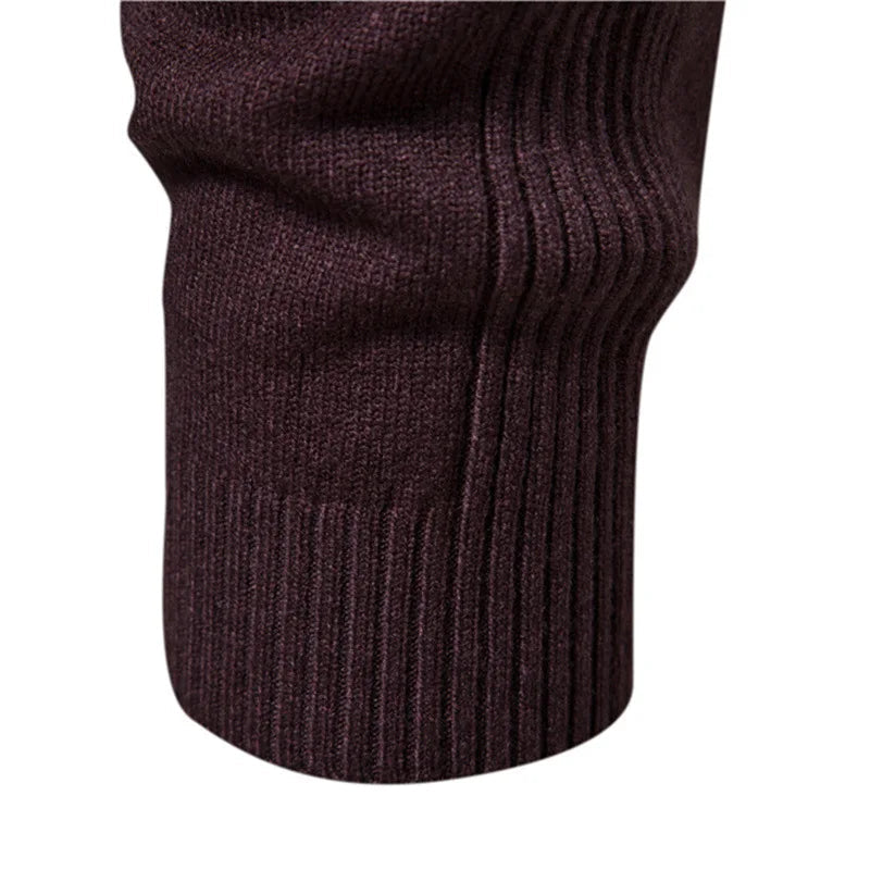 Herrtröja Halvhög Krage Varmrutig Design för Höst och Vinter 3