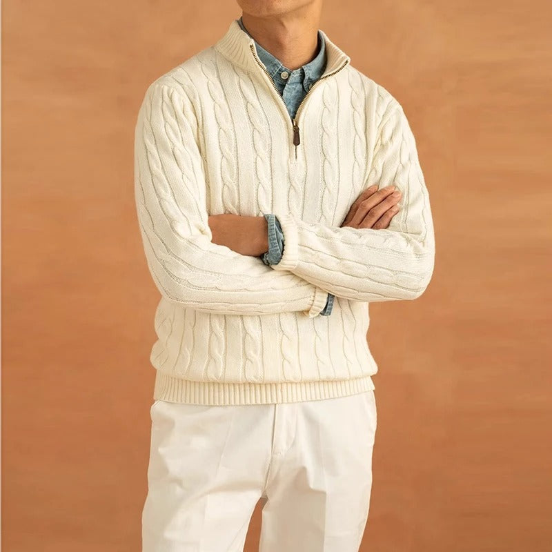 Herrtröja Mock Neck Jacquard Stilren 1