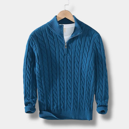 Herrtröja Mock Neck Jacquard Stilren 10