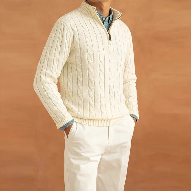 Herrtröja Mock Neck Jacquard Stilren 2
