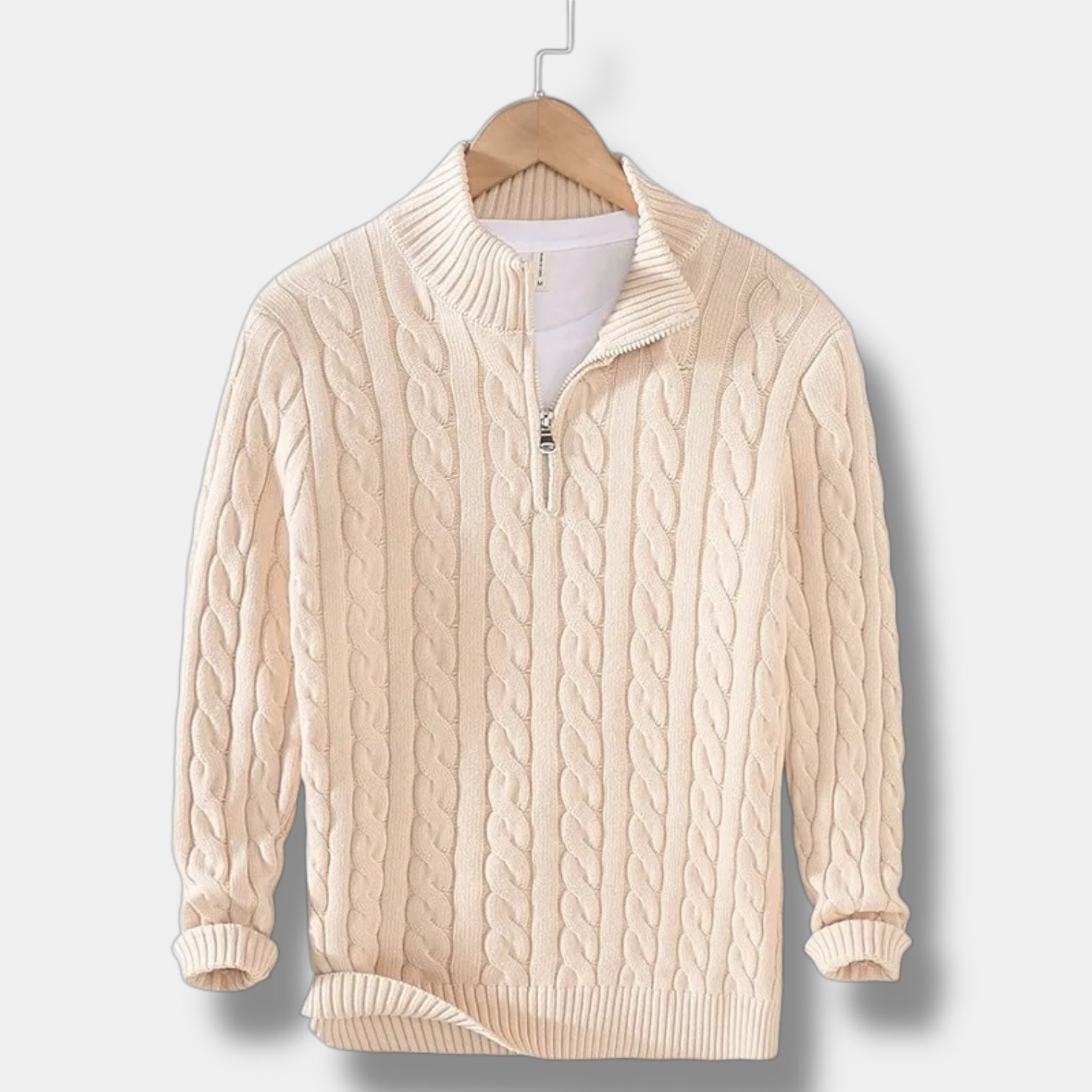 Herrtröja Mock Neck Jacquard Stilren 3