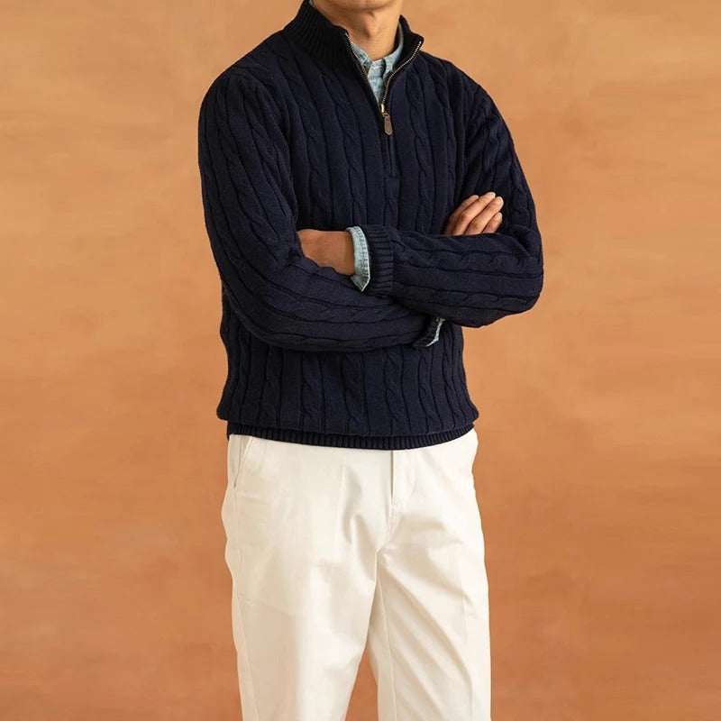 Herrtröja Mock Neck Jacquard Stilren 4