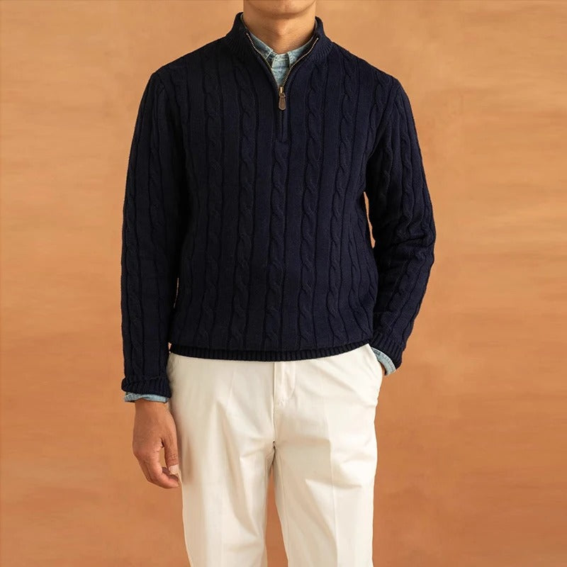 Herrtröja Mock Neck Jacquard Stilren 5