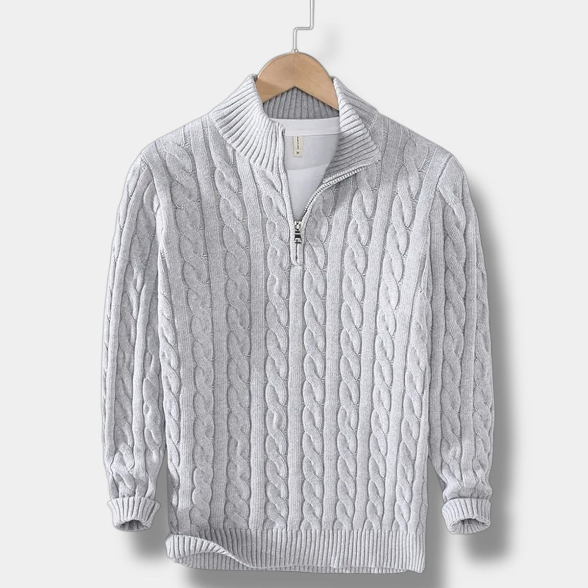 Herrtröja Mock Neck Jacquard Stilren 7