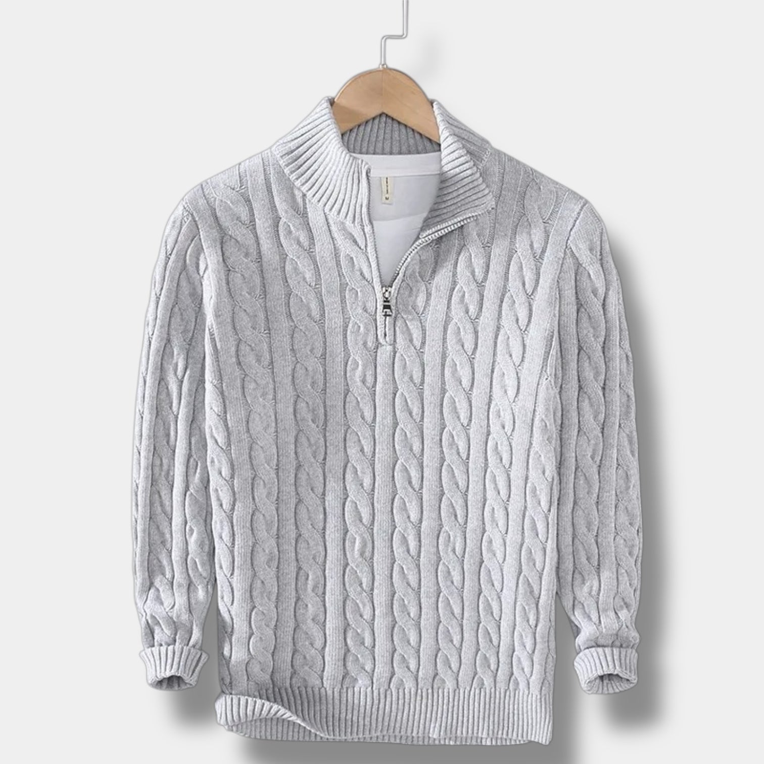 Herrtröja Mock Neck Jacquard Stilren 7