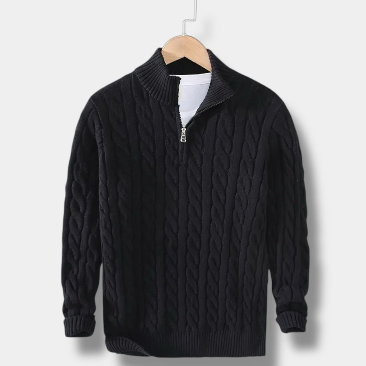 Herrtröja Mock Neck Jacquard Stilren 8