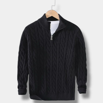 Herrtröja Mock Neck Jacquard Stilren 8