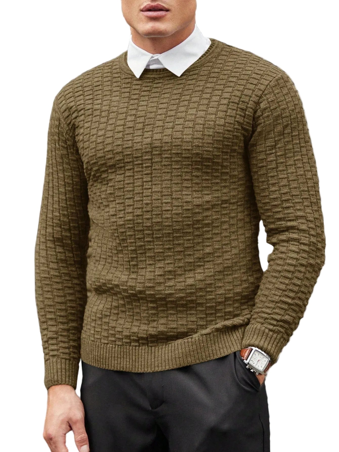 Herrtröja med Jacquarddesign 0