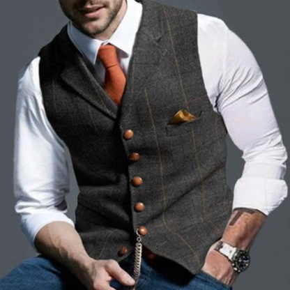 Herrväst Slim Fit med Knappdetaljer 3
