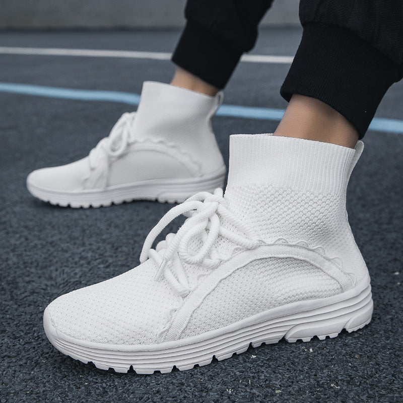 Höga Sneakers Dam med Innovativ Snörning och Halkfri Sula 1