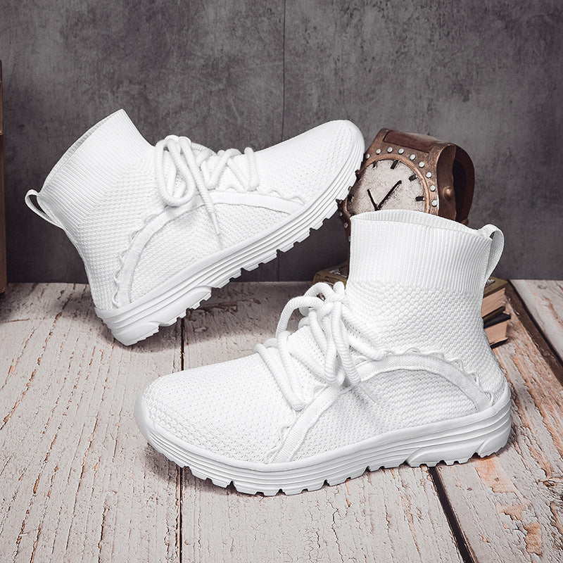 Höga Sneakers Dam med Innovativ Snörning och Halkfri Sula 2