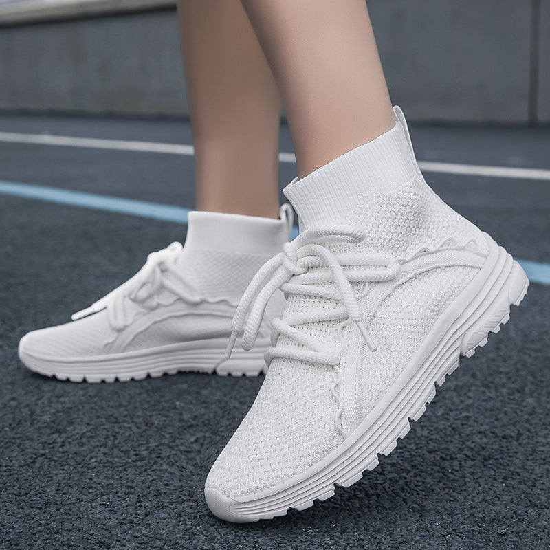 Höga Sneakers Dam med Innovativ Snörning och Halkfri Sula 4